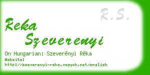 reka szeverenyi business card